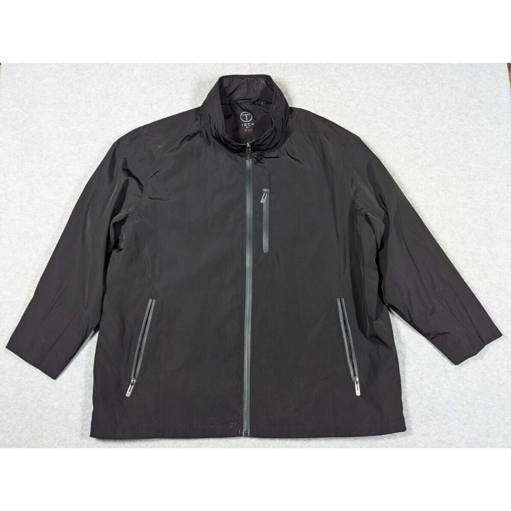 TECH by TUMI Men Jacket XL Windbreaker Packable Hood Front Zip Waterproof‎